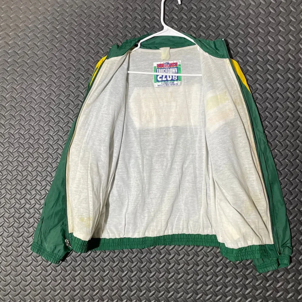 Vintage Youth NFL Green Bay Packers Touchdown Club‎ Jacket Windbreaker Youth XL